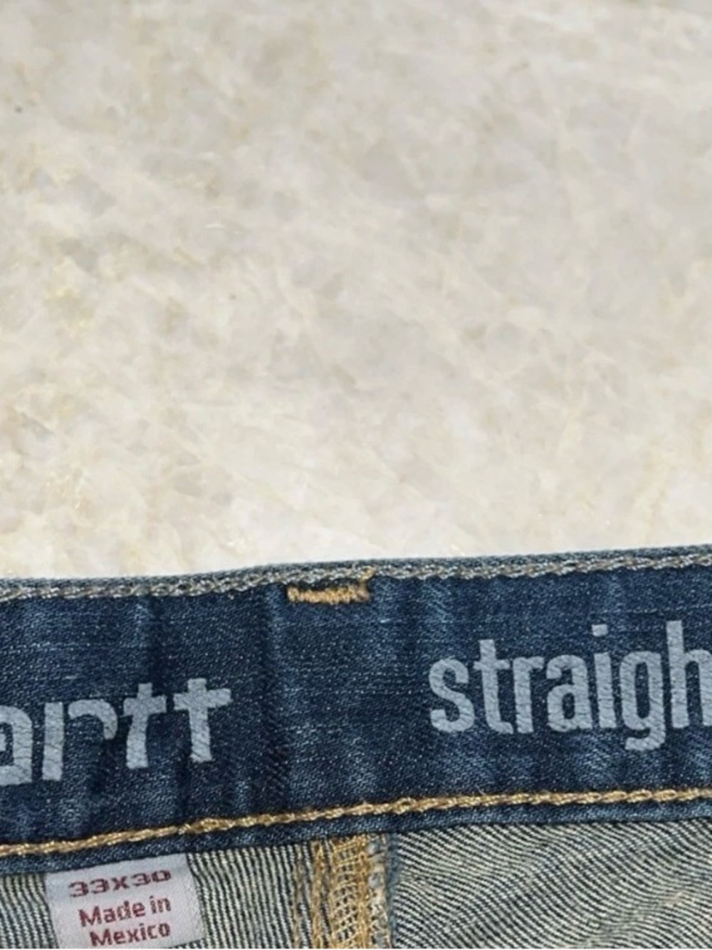 Carhartt Straight Fit Jeans Mens 33x30 Dark Wash Utility Farm Ranch Western - Picture 5 of 9